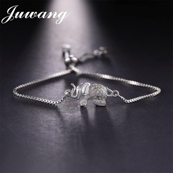 

link, chain juwang cute animal elephant charm bracelet adjustable link woman girl bracelets & bangles cubic zircon jewelry wholesale, Black