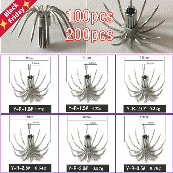 

fishing hooks 100pcs 200pcs stainless steel squid double tandem umbrella fishhook sea spain chile bait accessories pesca tool