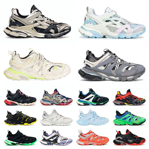 

triple s track 3.0 for man woman outdoor shoes black glow green blue pastel pink orange yellow grey purple mens womens sports platform sneak