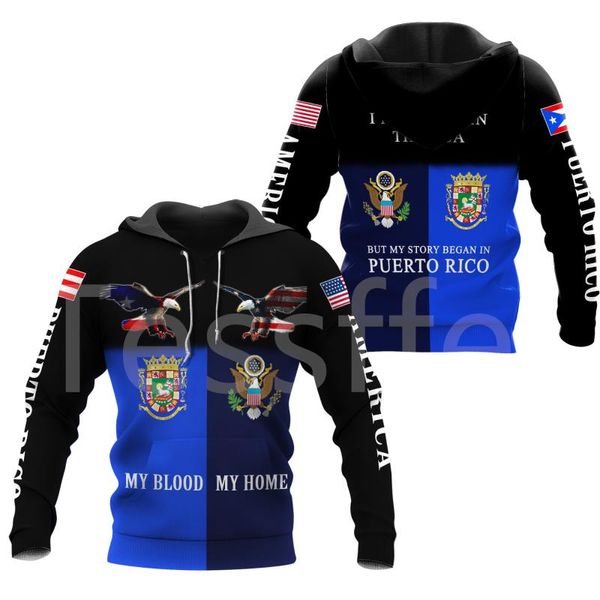 

men's hoodies & sweatshirts country flag puerto rico tattoo emblem 3dprint men/women harajuku pullover casual funny drop a-8, Black