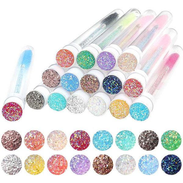 

50pcs/lot eyebrow brush tube reusable eyelash dust-proof mascara sticks applicators makeup brushes