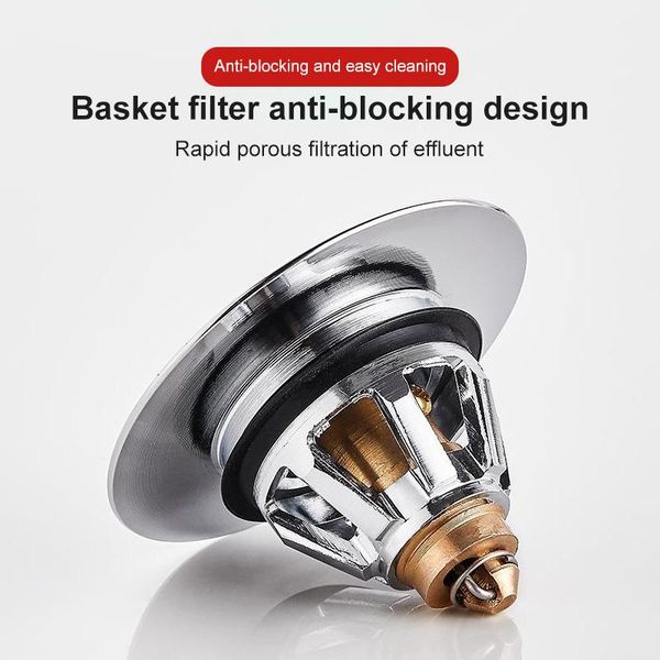 

other bath & toilet supplies wash basin drain stainless steel bounce core push-type filter hair catcher sink bathtub plug trap