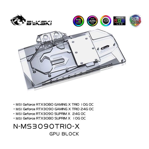 

fans & coolings bykski n-ms3090trio-x gpu water block for msi rtx 3080 3090 gaming x trio/ suprim graphic card,vga cooler 5v a-rgb/12v rgb/s