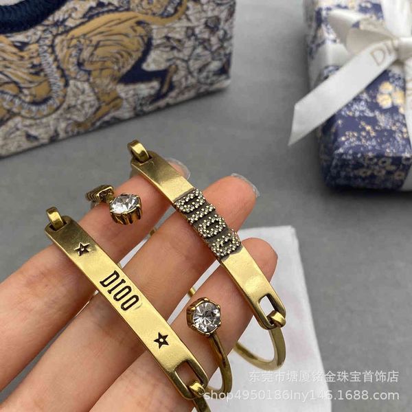

Chain Bracelet d Family Brass Letter Three Piece Set, Black