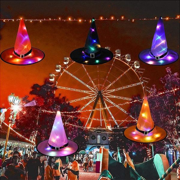 

party hats halloween wizard hat led pendant outdoor hanging witch light garden tree ornament sombreros de bruja