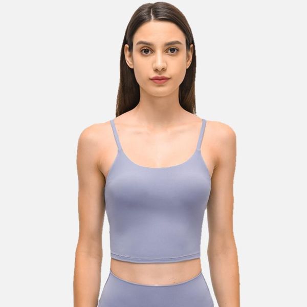 

yoga outfit 2021 women sports bra with chest pad strappy back sling fitness jogging vest strong elastic comfortable m l xl