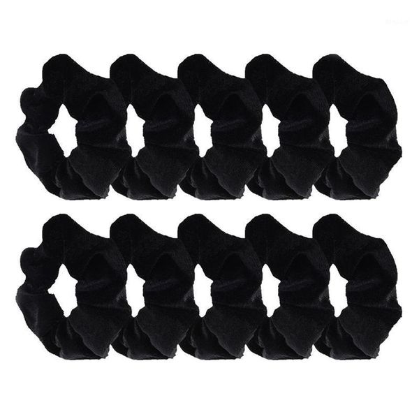 

pack black velvet scrunchie hair elastics bobbles bands1