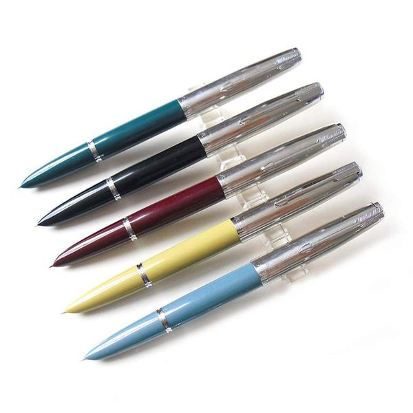 

wing sung 613 0.5mm fine 12k gold nib classic antique vacumatic fountain pen metal+abs body silver cap students writing pens