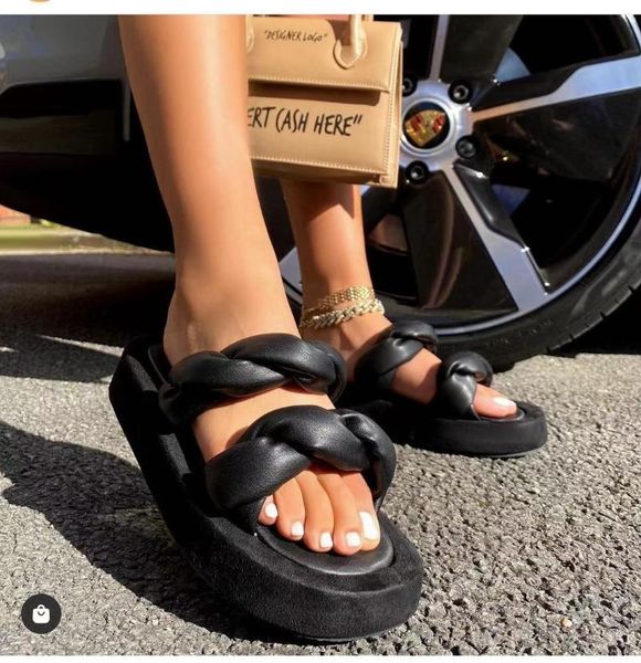 

slippers low soft shoes slides slipers women platform fashion beige heeled sandals big size comfort 2021 flat luxury black scand