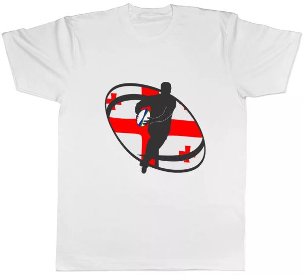 

georgia rugby mens t-shirt, White;black