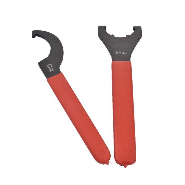 

hand tools c32 er32 wrench um type c spanner collet crescent-type 45# steel with silicone handle nut for clamping and screw