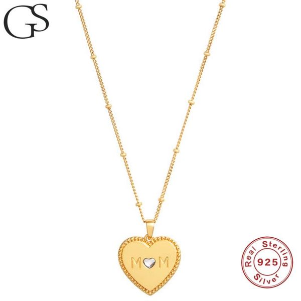 

heart shape neck pendants women real 925 sterling silver collarbone necklace delicate 18kÂ goldÂ plated chains choker