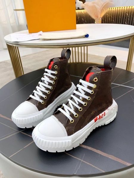 

2023 women luxury designers squad sneaker boots lady canvas shoe high chunky casual shoes size us 5-9, Black