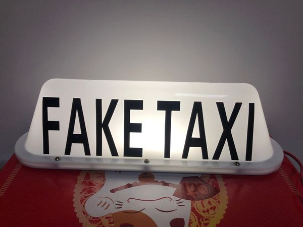 

FAKETAXI Drift Sign Cab Top Light Funny Car Stickers Styling Reflective Warning, White