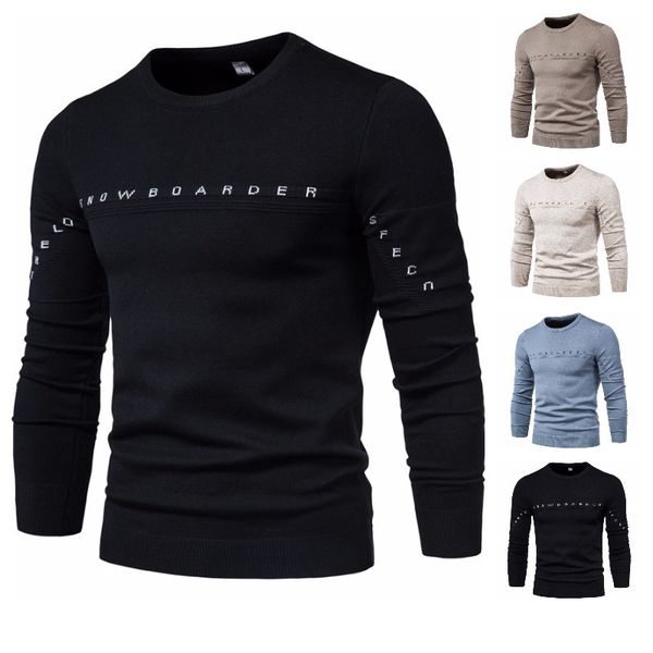 

fashion sweater autumn and winter 2021 men's letter stitching t-shirt coat, White;black