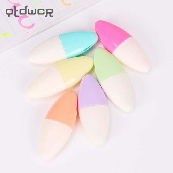 

highlighters 6 pcs cute kawaii color mini leaf highlighter pen stationery sets office school supplies gift, Black;red
