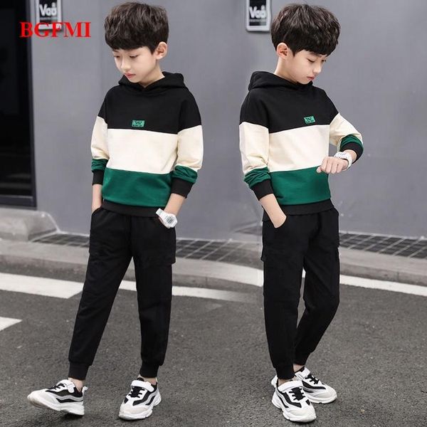 

clothing sets teenager winter boy long sleeve children's warm double-sided velvet hooded suit boy's thick toddler tracksuit set, White