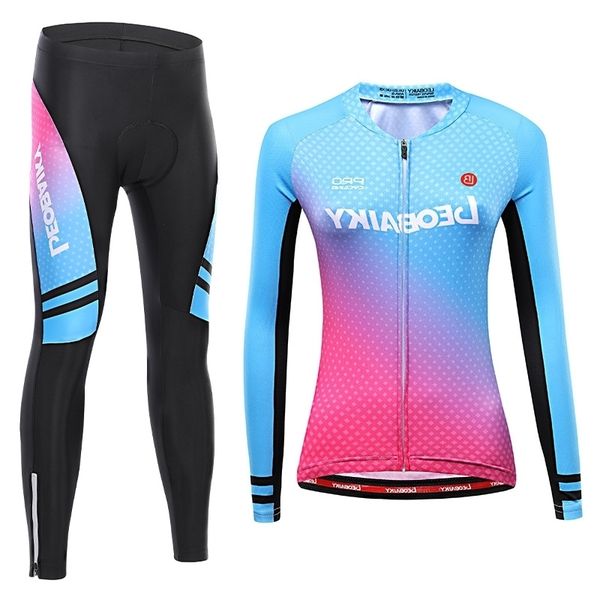 

lb autumn and winter elegant fleece long sleeved cycling suit women's plush warm equipment, Black;red