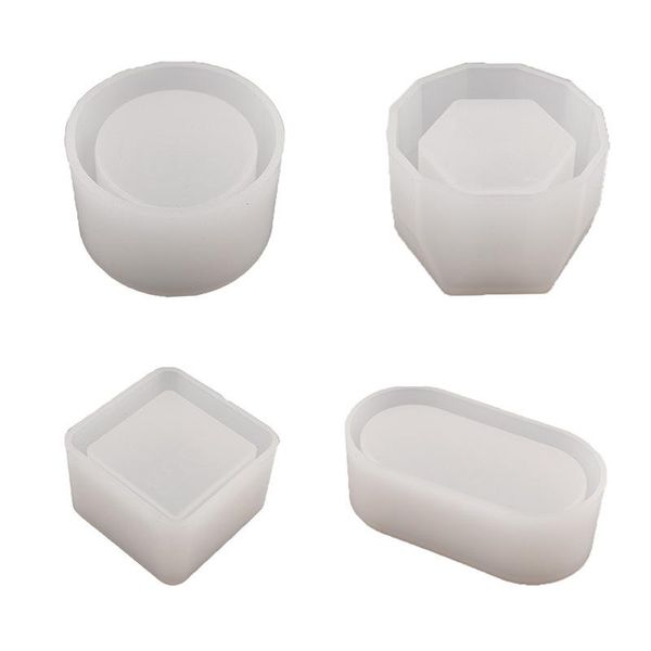 

planters & pots storage box mold crystal glue flowerpot succulent hexagonal round and square jewelry silicone