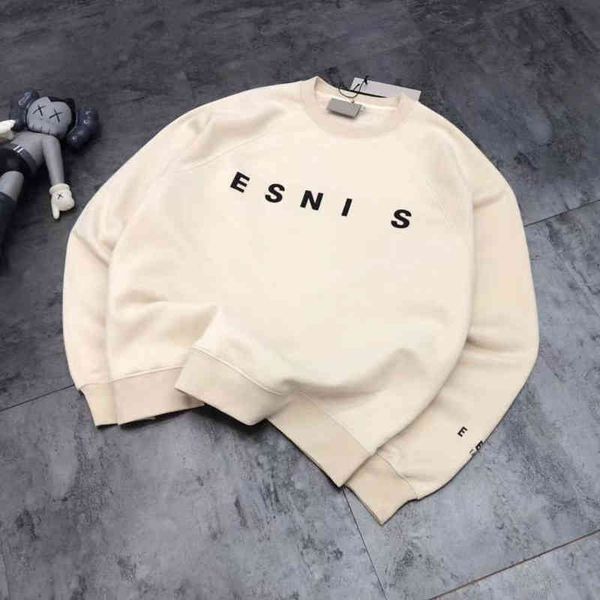 

2022 factory wholesale new autumn loose print urban leisure round neck pullover for lovers, Black