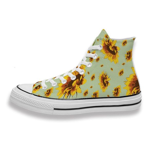 

custom printed sunflower flying sneakers high mens womens running sho skateboard diy trainers canvas casual shoe
