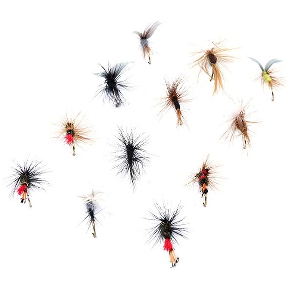 

fishing hooks set of 12pcs various dry tool trout flies fish hook lures,powerful fishes catching lures