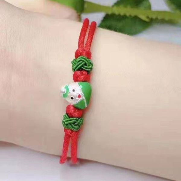 

colorful rope pure silver zongzi bracelet dragon boat festival gift zuyin 999 small live broadcast, Golden;silver