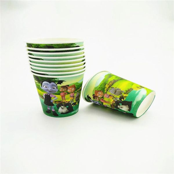 

packaging dinner service cartoon disposable paperboard cups vampired printed birthday party supplies event xmas glasses decor 10pcs/lot