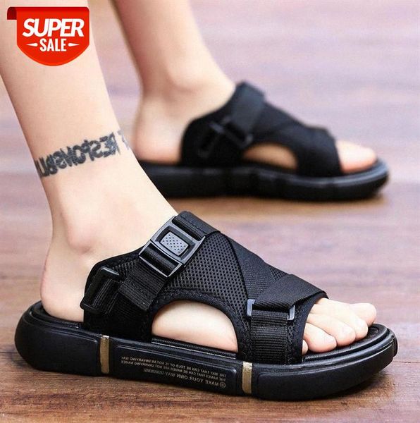

weh vietnam sandals men summer soft bottom sandals men slippers light beach trend student sandals flat casual shoes #m13y, Black