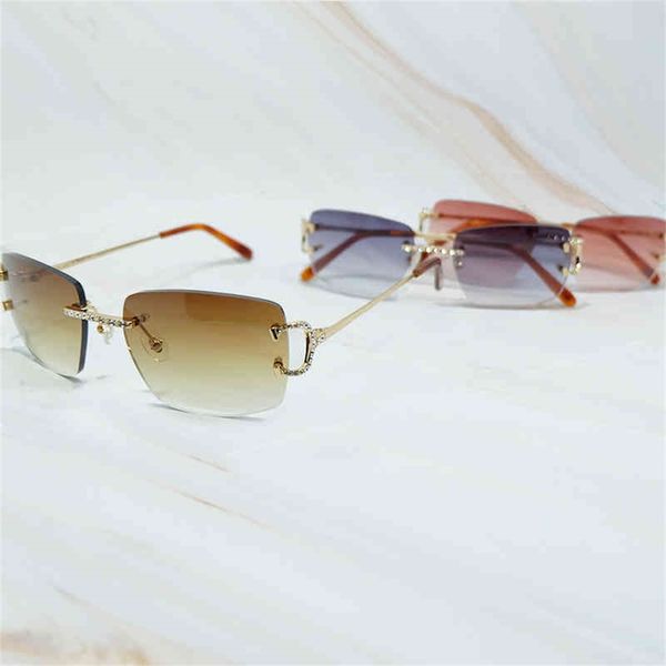 

80% off wholesale rhinestones glasses men women wire diamond iced out rimless stylish shades eyewear sun glasses, White;black