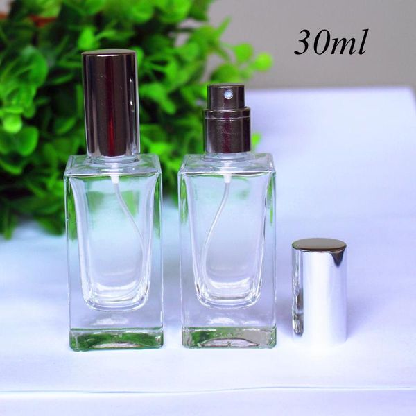 

storage bottles & jars s_10pcs/lot 30ml square glass perfume bottle clear spray fragrance packaging refillable