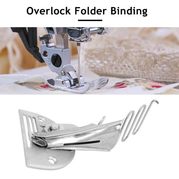 

sewing notions & tools right angle bias binder foot adjustable metal steel access curve edge overlock folder binding for lockstitch machine, Black