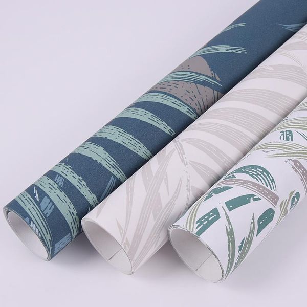 

wallpapers 100x53cm forest natural plant non-woven wall paper green tropical jungles palm tree leaves wallpaper for childs room decor
