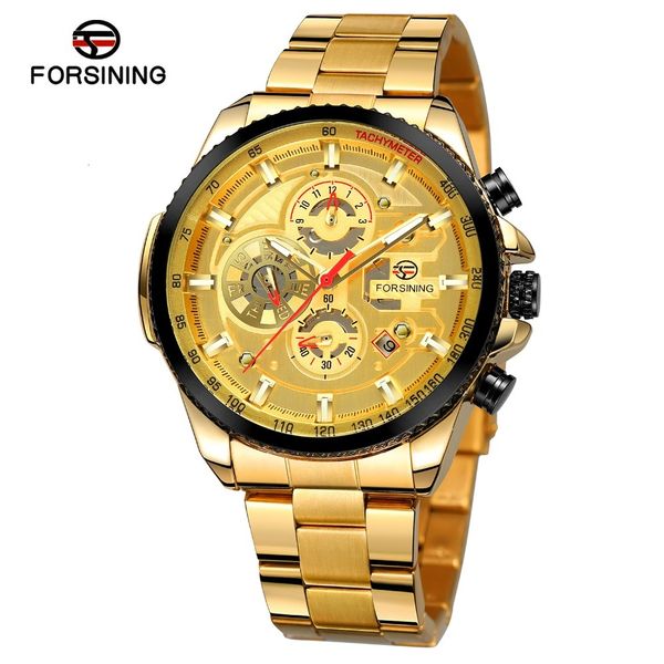 

furnishing gold men mechanical watches classic 3-iron automatic dial calendar steel tape fashion business clock montre homme, Slivery;brown