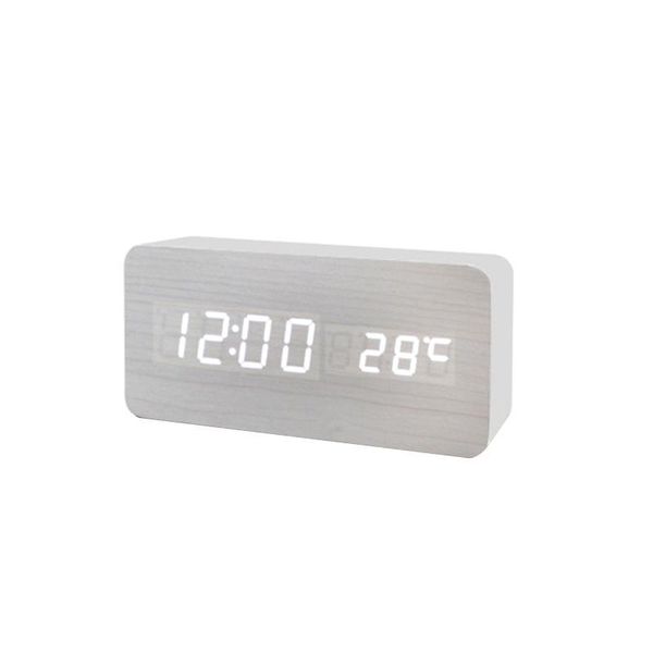 

other clocks & accessories household multifunctional rectangular wood clock led electronic sound-controlled watch student wake up alarm da