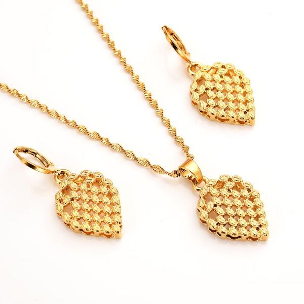 

earrings & necklace bangrui fashion earring set women party gift gold color leaf jewelry sets, Silver