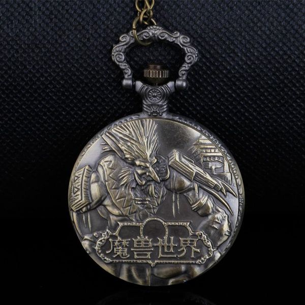 

pocket watches antique quartz watch classic game engraving boy accessories bronze pendant clock reloj hombre, Slivery;golden