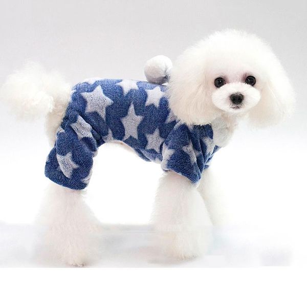 

dog apparel winter warm small clothes hooded four-legged soft chihuahua fleece jacket cute thick pet coat clothing printed star year