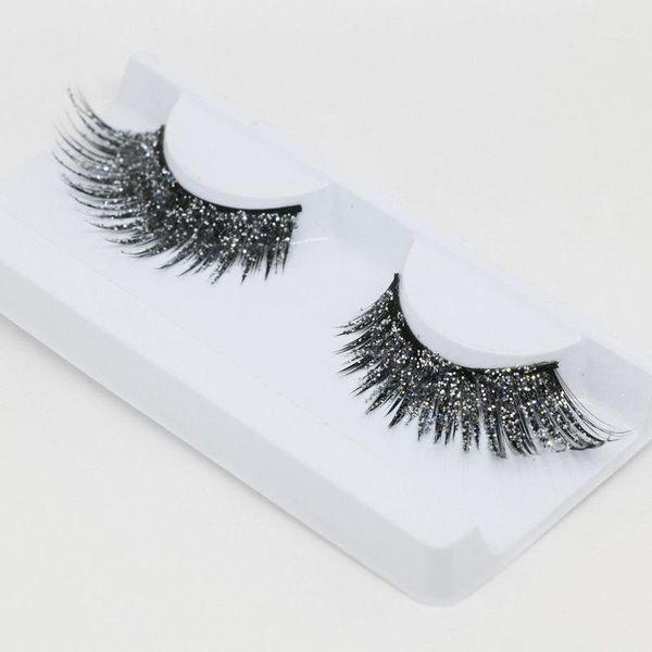 

2 style black gold glitter false eyelashes art stage modeling performance makeup lashes fashion exaggerated fake eyelashes1