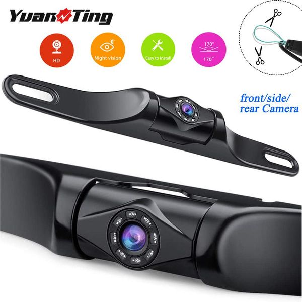 

car rear view cameras& parking sensors yuanting hd backup rear/front 170Â° wide angle 8 led night vision ip68 waterproof vehicle license plat