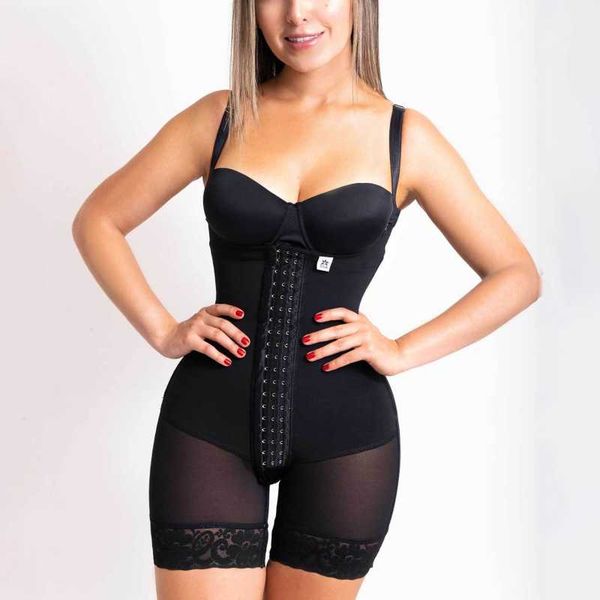 

women's shapers fajas colombian shapewear slimming lace body shaper corrective underwear women bodysuit postpartum skims corset abdomen, Black;white