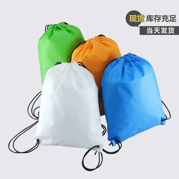 

storage bags non woven bag bundle pocket drawstring backpack portable reusable