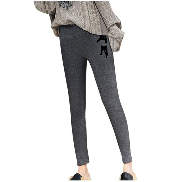 

women's leggings high waist winter women velvet warm pants legging comfortable keep stretchy fitness f5, Black
