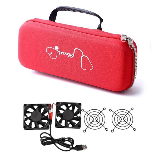 

1pcs zipper lightweight dual head stethoscope storage case & 2pcs cooling fan heat radiator usb power ultra silent lappads