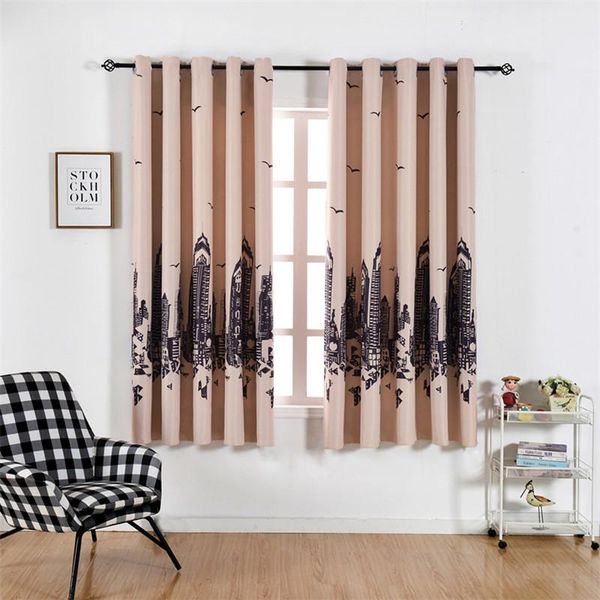 

blackout short curtains skyscrapers pattern for living room bedroom kitchen window treatments home decoration drapes jl2806 curtain