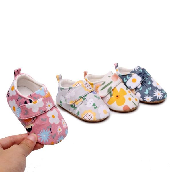 

first walkers born toddler baby boys girls printed shoe rubber sole anti-slip shoes infant 0-18m