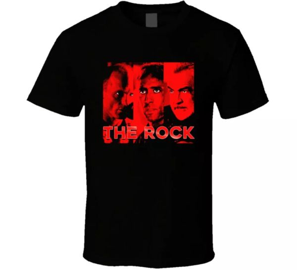 

the rock alcatraz nicolas cage sean connery movie t shirt, White;black