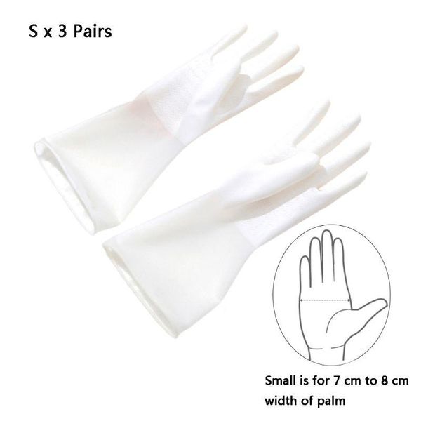 

disposable gloves k3na 3 pairs kitchen dish washing household use waterproof scrubber cleaning