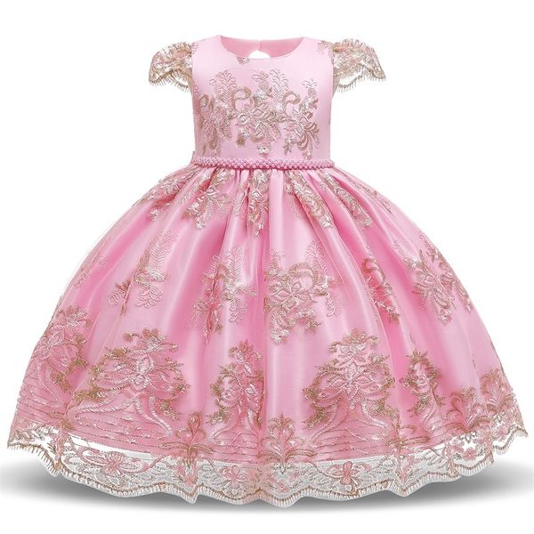 

classic elegant princess girls lace dress wedding christening gown birthday party clothing flower design pageant ball gown 4-10 years, Red;yellow