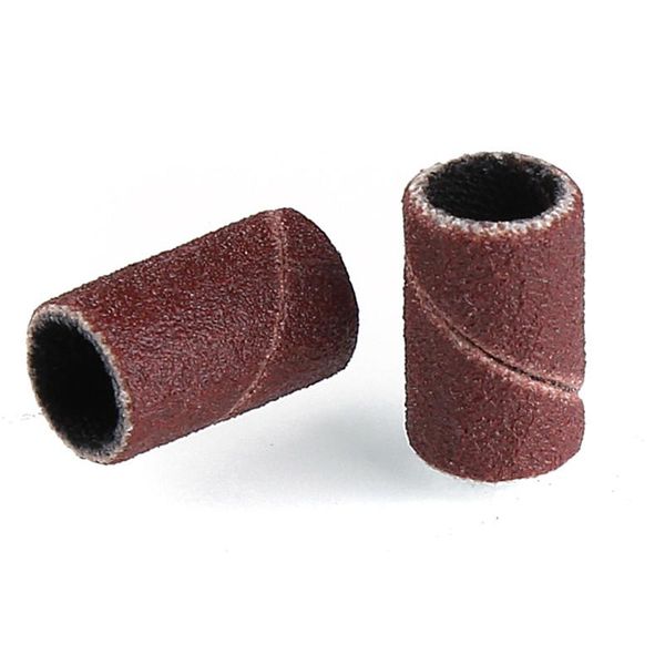 

nail art equipment 100pcs red sanding caps bands block mandrel gel remover foot care cuticle drill accessories, Silver